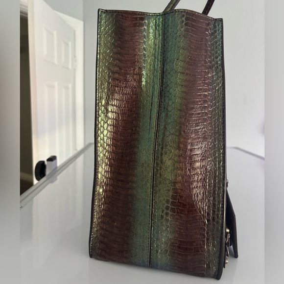 Balenciaga Iridescent Green and Purple Snake Skin Tote - Picture 11 of 11
